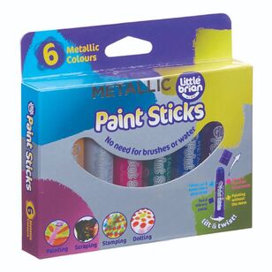 Little Brian 6 Pack Metallic Paint Sticks Multicoloured