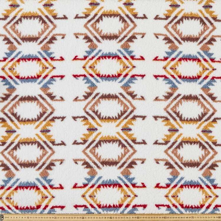 Navaho Printed 145 cm Faux Fur Sherpa Fabric Multicoloured 148 cm