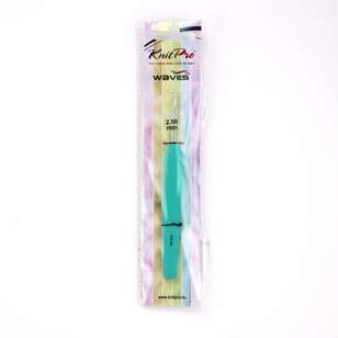 Knitpro Waves Single Ended 15 cm Crochet Hook Jade 10 mm