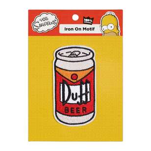 The Simpsons Duff Beer Iron On Motif Multicoloured 10 cm
