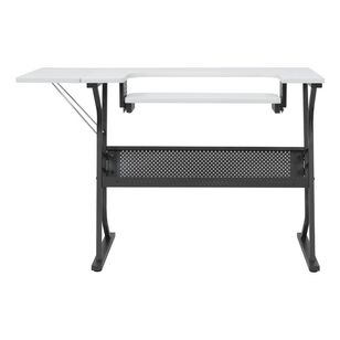 Birch Eclipse Adjustable Hobby & Sew Table White & Black