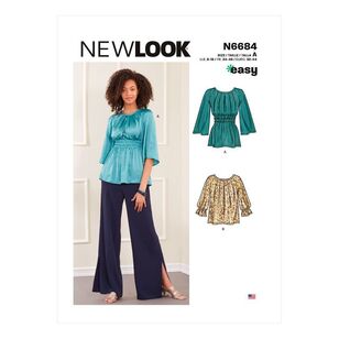 New Look Sewing Pattern N6684 Misses' Tops In Two Lengths 6 - 18