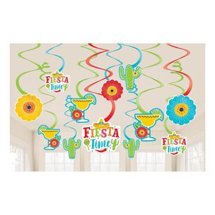 Fiesta Hanging Swirl Decorations Value Pack Multicoloured