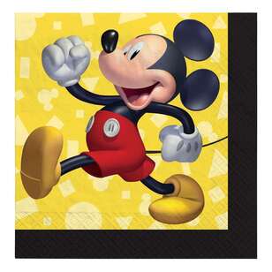 Mickey Mouse Beverage Napkins 16 Pack Multicoloured