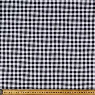 Yarn Dyed Gingham Check #1 Printed 145 cm Cotton Fabric Black 145 cm