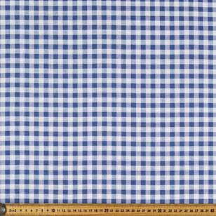 Yarn Dyed Gingham Check #1 Printed 145 cm Cotton Fabric Indigo 145 cm