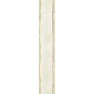Offray Double Metallic Stripe Ribbon Ivory 22 mm x 2.7 m
