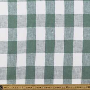 Large Gingham Check 148 cm Linen Fabric Oregano & White 148 cm