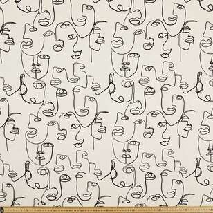 Faces Printed 112 cm Cotton Buzoku Duck Fabric Seeded 112 cm