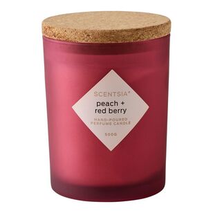 Scentsia Peach and Berries 500 g Candle Jar With Cork Lid Peach and Berries 500 g
