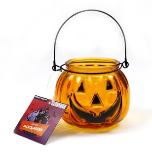 Spooky Hollow Glass Jack O'Lantern  Orange