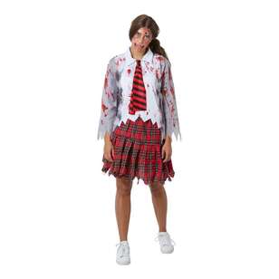 Spooky Hollow Adult Zombie School Uniform Costume Multicoloured