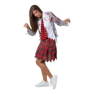 Spooky Hollow Adult Zombie School Uniform Costume Multicoloured