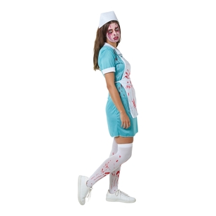 Spooky Hollow Adult Nurse Uniform Costume Blue & White
