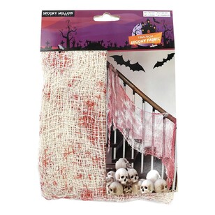 Spooky Hollow Spooky Fabric With Blood Stain Red