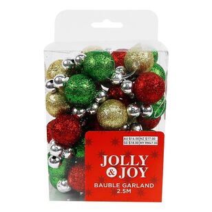 Jolly & Joy Bauble Garland Red, Green & Silver