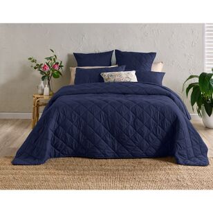 White Home Quilted Coverlet Navy