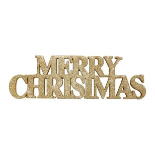 Jolly & Joy Glitter Merry Christmas Decoration Gold