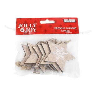 Jolly & Joy Star Present Topper 6 Pack Natural