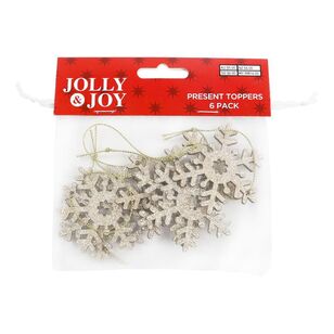 Jolly & Joy Snowflake Present Topper 6 Pack Natural