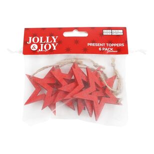 Jolly & Joy Heart Present Topper 6 Pack Natural