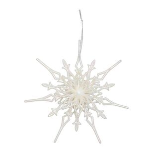 Jolly & Joy Glitter Snowflake Decoration 2 Pack White