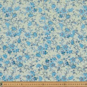 Aaravi Printed 135 cm Rayon Fabric Blue 135 cm