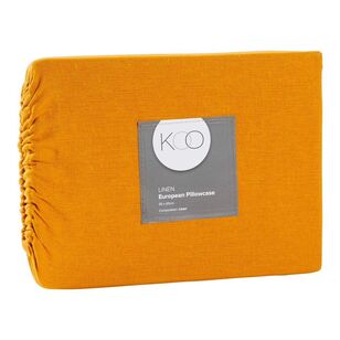 KOO Washed Linen European Pillowcase Turmeric European