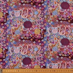 Warlukurlangu Maisie Nungarrayi Ward Desert Oak Dreaming Printed 135 cm Rayon Fabric Multicoloured 135 cm