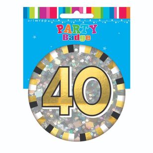 Artwrap 40th Birthday Badge Multicoloured Large
