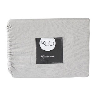 KOO Washed Linen Standard Pillowcase Silver Standard