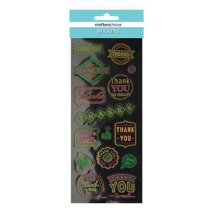 Crafters Choice Neon Thank You Sticker Multicoloured