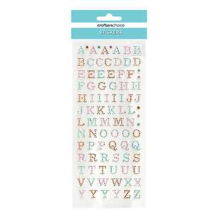 Crafters Choice A-Z Letter Crystal Sticker Multicoloured