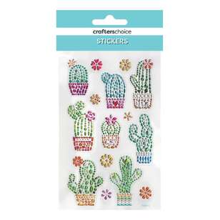 Crafters Choice Crystal Cactus Sticker Multicoloured