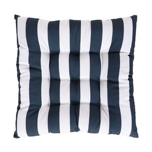 Limon Outdoor Striped Chair Pad Navy 40 x 40 x 7 cm