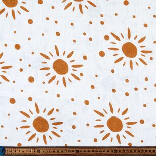 Sunshine Printed 112 cm Cotton Slub Fabric Ivory 112 cm