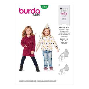 Burda 9289 Children's Jackets With Hood 104 - 146