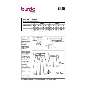 Burda 6138 Misses' Culottes & Trousers 34-44