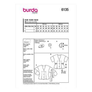 Burda 6135 Misses' Blouses 34-44