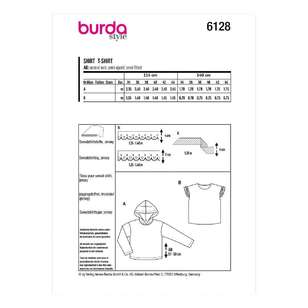 Burda 6128 Misses' Hoodie & Sweatshirt 34-44