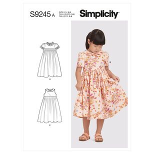 Simplicity Sewing Pattern S9245 Children's Dress A (3 - 4 - 5 - 6 - 7 - 8)