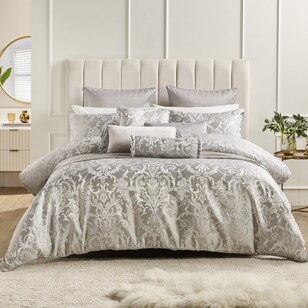 La Scala Rosalie Quilt Cover Set Silver