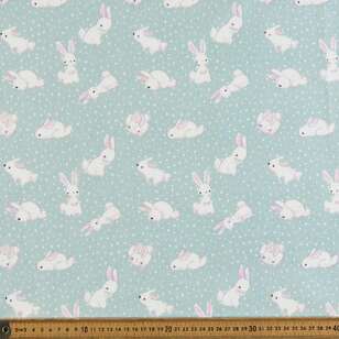 Spot The Bunny Printed 112 cm Flannelette Fabric Green 112 cm
