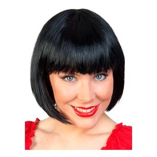 Tom Foolery Black Paige Bob With Fringe Wig  Multicoloured