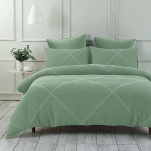 Koo Reggie Waffle Quilt Cover Set Sage