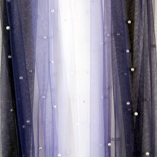 Plain 145 cm Pearl Ombre Tulle Fabric Navy 145 cm