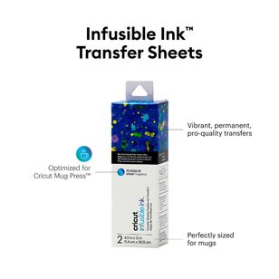 Cricut Mug Press Infusible Ink Printed 2 Pack Blue Paint Splash