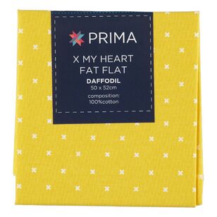Prima X My Heart Printed Cotton Flat Fat Blender Daffodil 50 x 52 cm