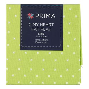 Prima X My Heart Printed Cotton Flat Fat Blender Lime 50 x 52 cm