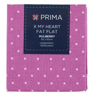 Prima X My Heart Printed Cotton Flat Fat Blender Mulberry 50 x 52 cm